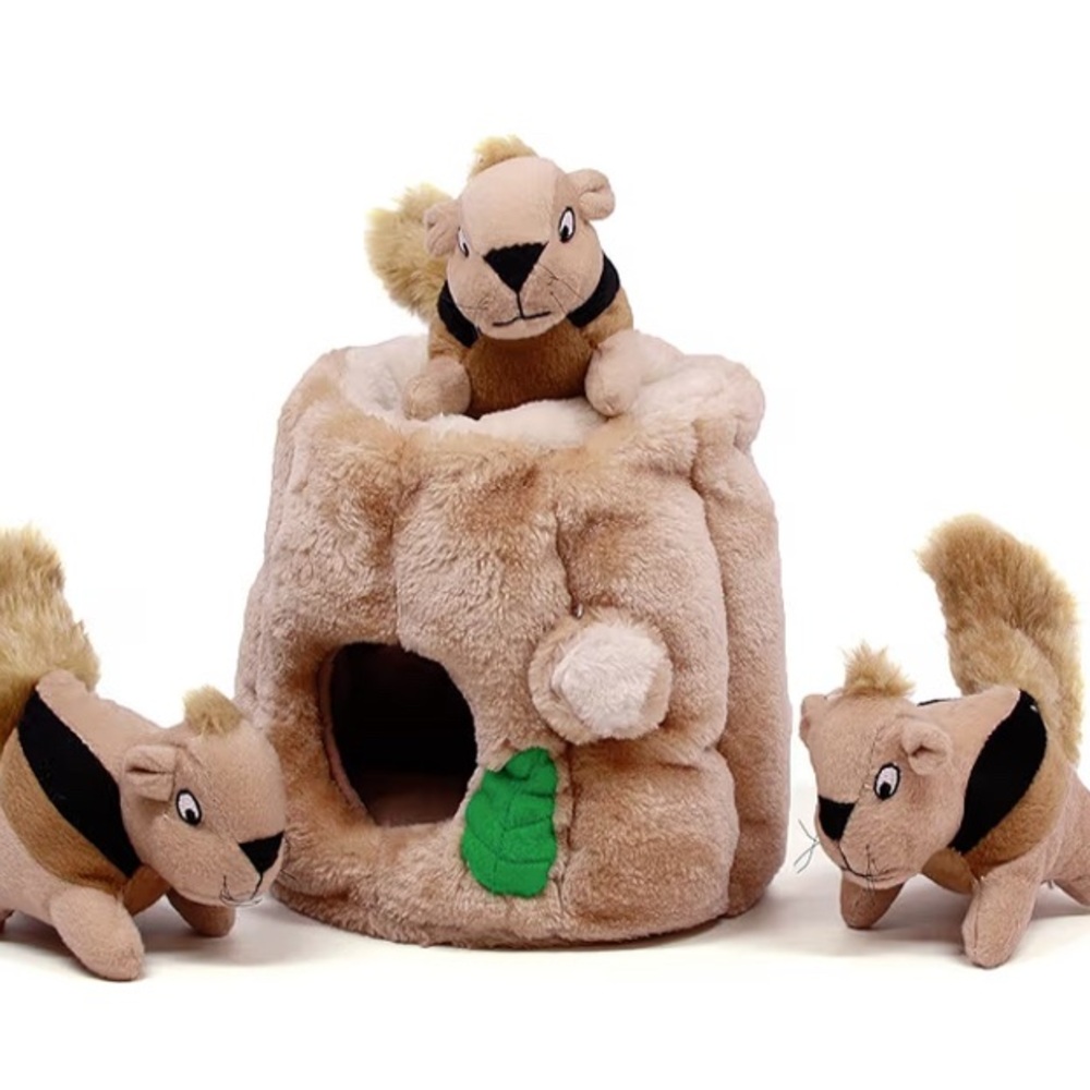 NEW🐶Small dog toy🐿️3 squirrels with tree